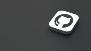 3d rendered icon of the github app logo, featuring a sleek, minimalistic design. the logo appears on a dark gray background within a white square with rounded corners.